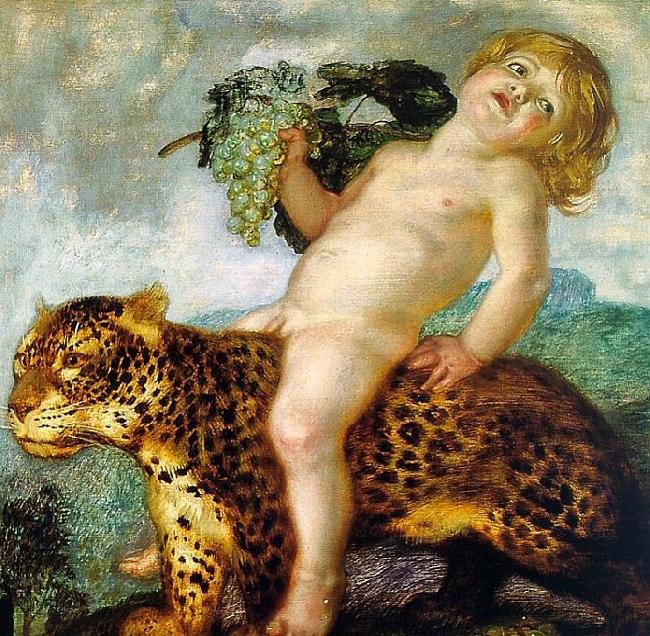 Franz von Stuck Boy Bacchus Riding on a Panther France oil painting art